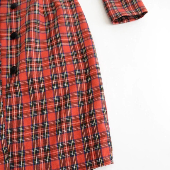 Vintage Northern Traditions Red Scottish Print Double Breasted Dress 5-6 - Picture 7 of 10
